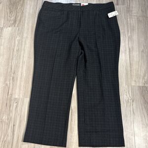 NWT Roz & Ali Secret Agent Plaid Short Wide Leg Tummy Control Pants Size 18